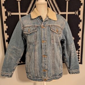 🥰 Vintage Y2K Old Navy (Spring 2006) Denim & Sherpa Button Front Trucker Jacket